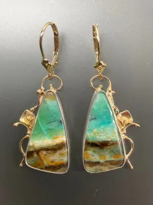 ER-2202 Opalized Wood Earrings