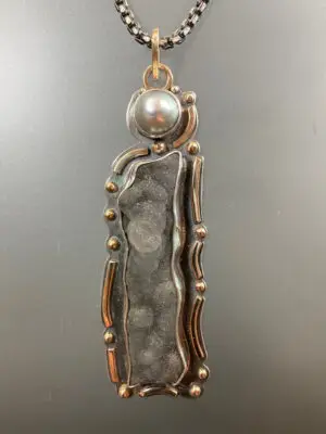 P 2152 Drusy & Fresh Water Pearl