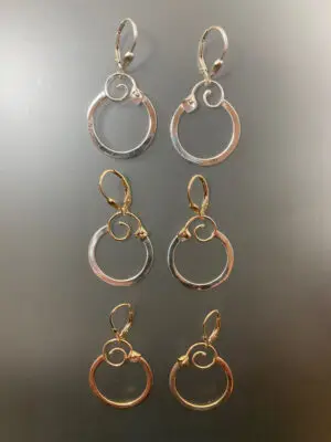 ER 2157 Calla Lily Hoops- mini all 14k - $480.00