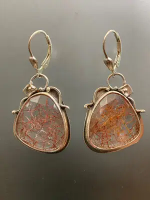 ER 2113 Rutilated Quartz with Sterling lever backs